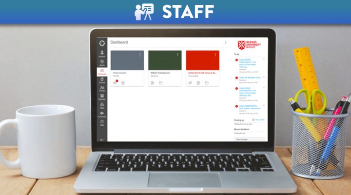 Laptop with Canvas course on the screen