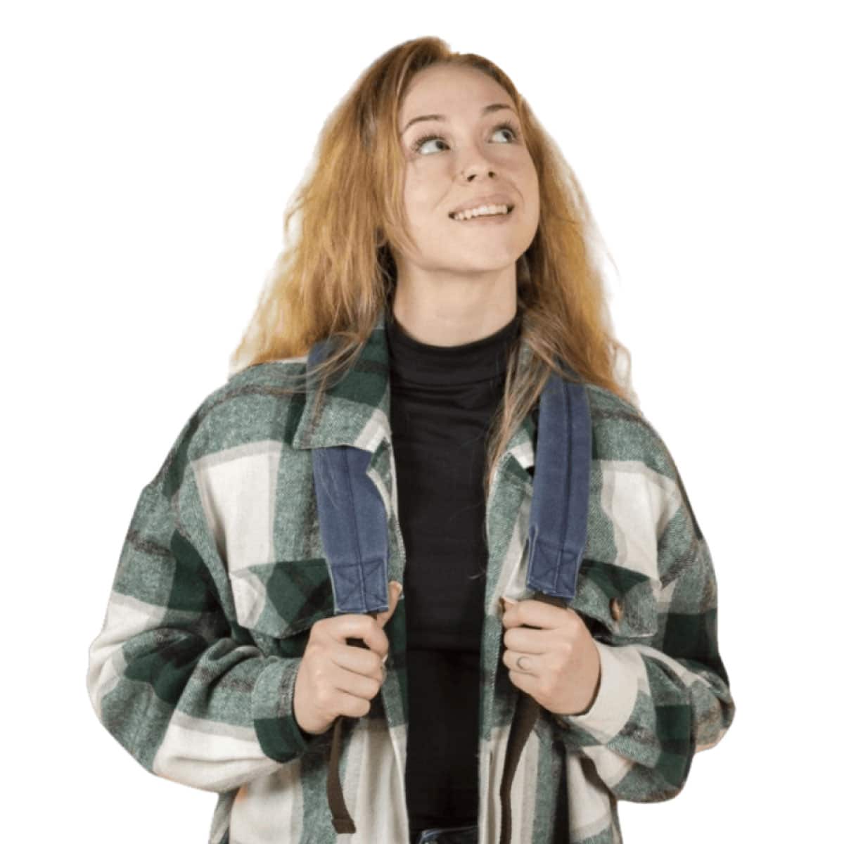 Female student smiling and wearing a backpack