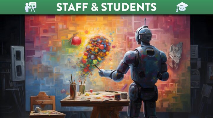 Robot painting on a large canvas