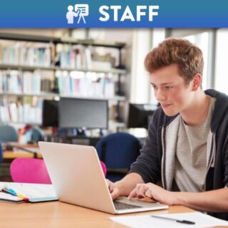 Student getting quiz results on laptop