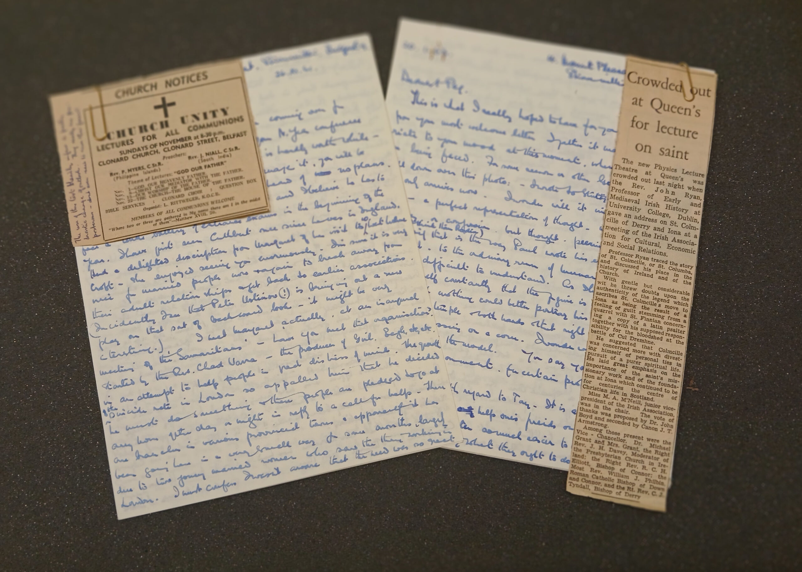 Two letters from the McNeill collection (MS 39/9)